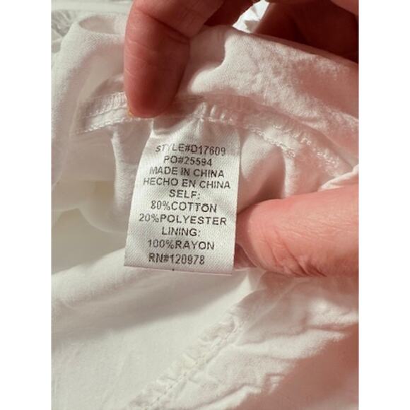 Entro White Ruffle V-Neck Mini Dress - Size L - Picture 8 of 9